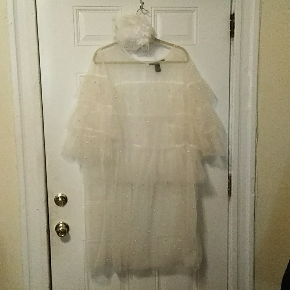 White sheer dress from Ashley Stewart